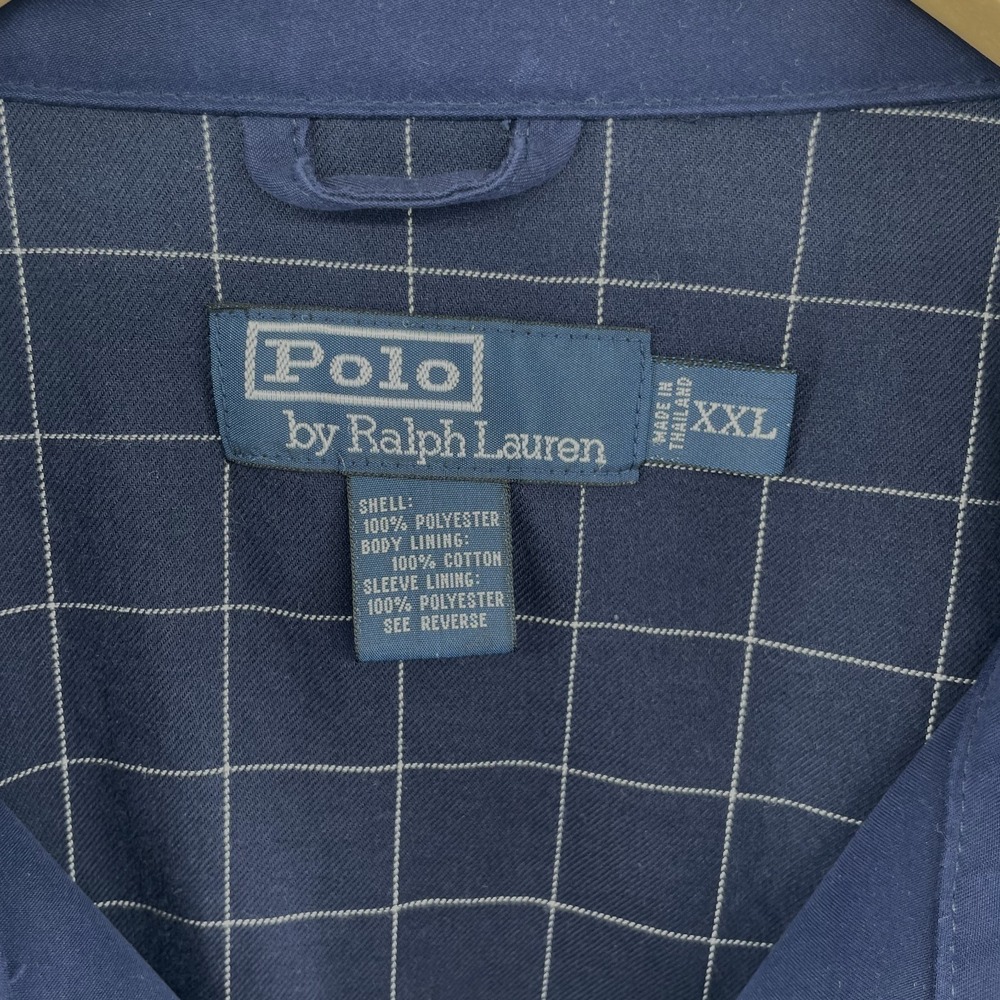 Vintage Polo Ralph Lauren Men's XXL Harrington Bomber Jacket Navy Blue Full Zip - Picture 4 of 15